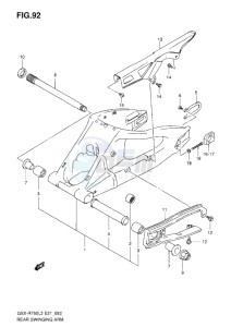 GSX-R750 drawing REAR SWINGING ARM L2