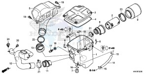 TRX500FM1E TRX500FM1 Europe Direct - (ED) drawing AIR CLEANER