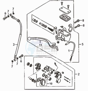 FIDDLE II 50 NEW ENGINE drawing BRAKE CALIPER FOR / BRAKE LEVER / BRAKE LINES