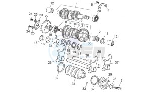 RX-SX 50 2006-2010 drawing Gear box