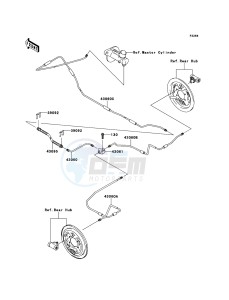 MULE_600 KAF400BCF EU drawing Rear Brake Piping