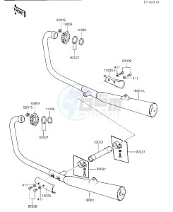 KZ 750 K [LTD BELT] (K1-K2 K2 CAN ONLY) [LTD BELT] drawing MUFFLERS