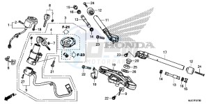 CBR650F 2ED - (2ED) drawing HANDLE PIPE/TOP BRIDGE