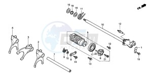 CBR600RR drawing GEARSHIFT DRUM