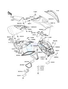 JET SKI ULTRA 250X JT1500B8F FR drawing Hull Middle Fittings