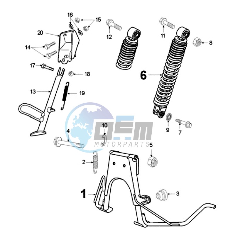 REAR SHOCK AND STAND