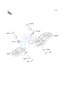 KX 125 M (M3) M3 drawing FOOTRESTS