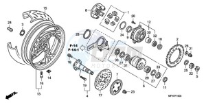 CB1000RA UK - (E / MPH) drawing REAR WHEEL