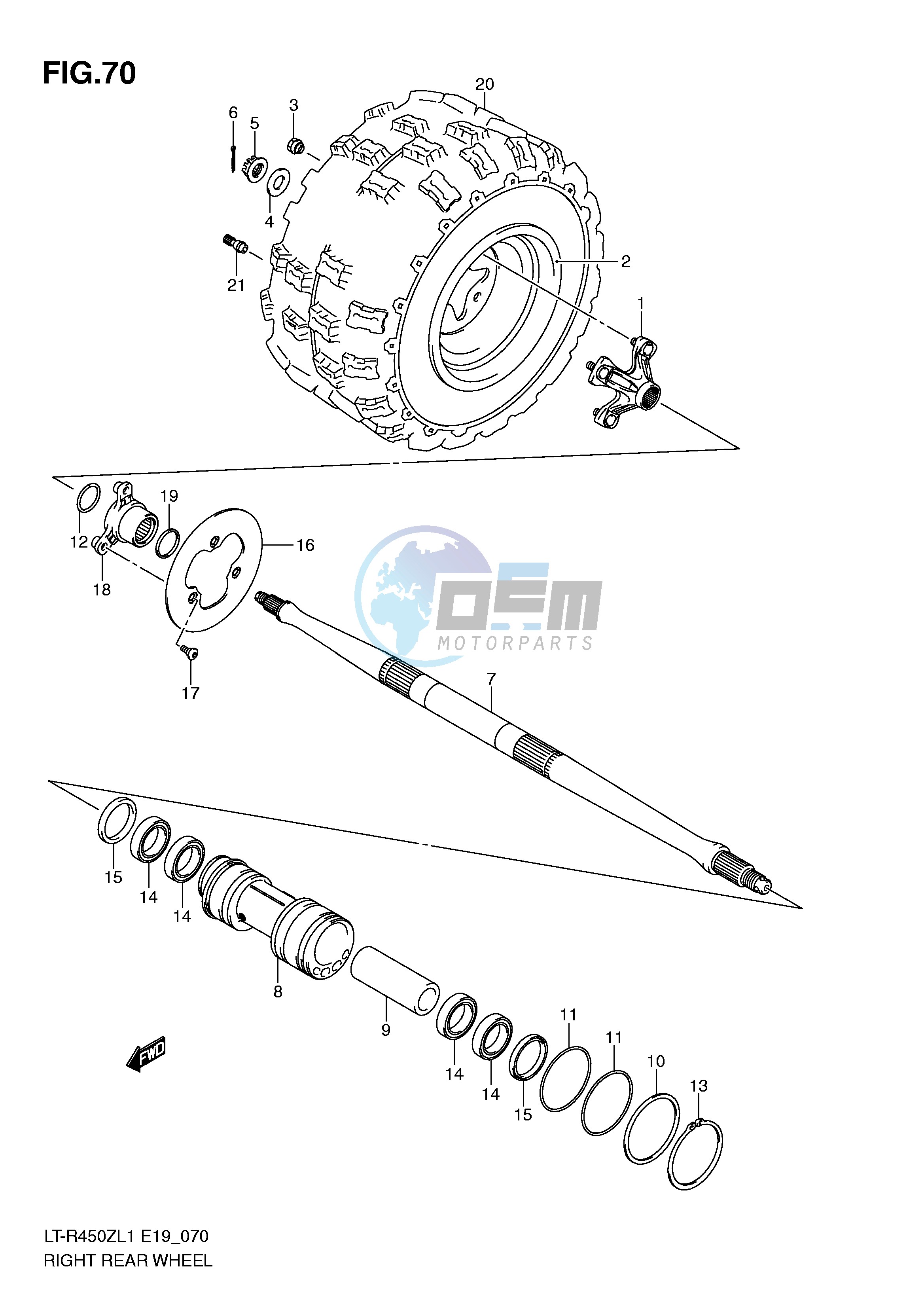 RIGHT REAR WHEEL (LT-R450ZL1 E19)