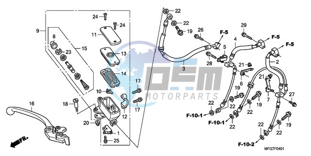 FR. BRAKE MASTER CYLINDER (CB600FA/FA3)