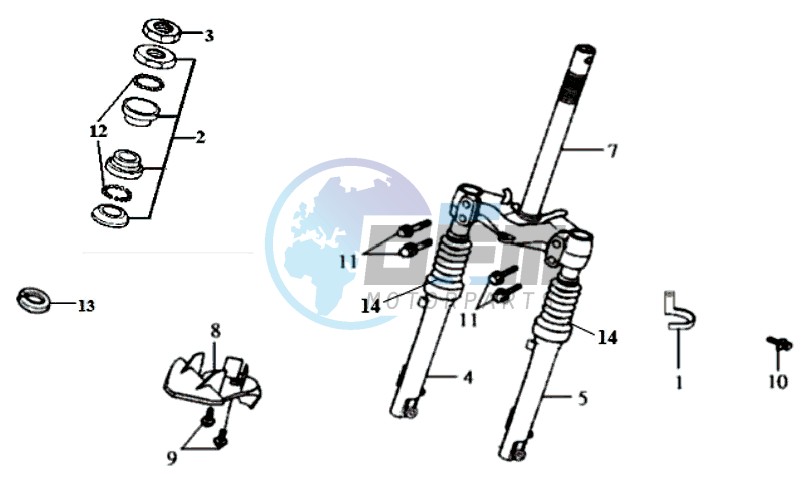 FRONT FORK/ STEERING HEAD BEARING