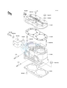 JS 800 A [800 SX-R] (A6F-A9F) A6F drawing CYLINDER HEAD_CYLINDER