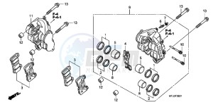 CBR600RRB drawing FRONT BRAKE CALIPER (CBR600RR9,A,B/ RA9,A,B)