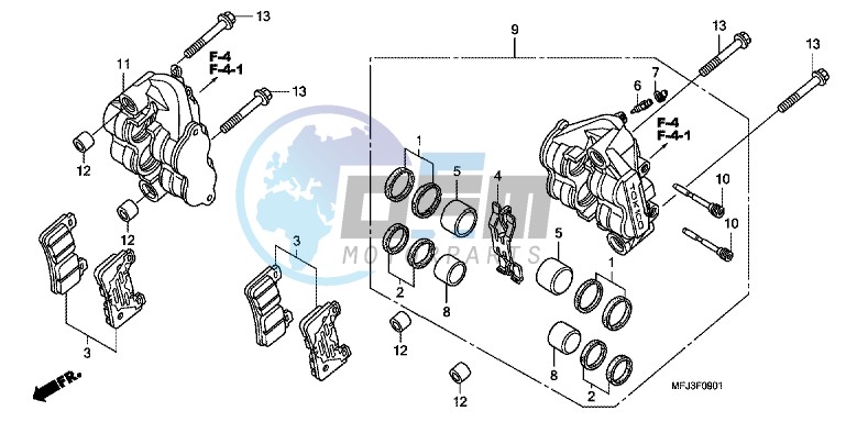 FRONT BRAKE CALIPER (CBR600RR9,A,B/ RA9,A,B)