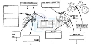 XR250R drawing CAUTION LABEL