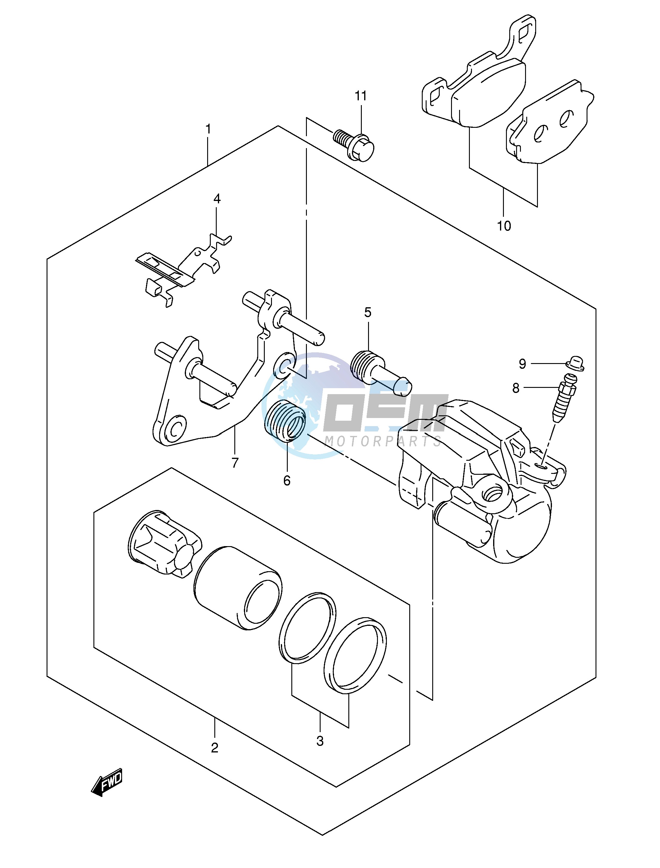 REAR CALIPER (MODEL K5 K6 K7)