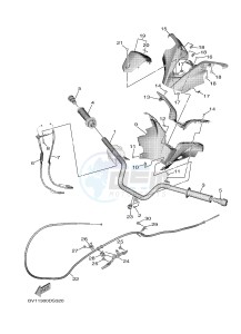 XP530 XP530-A TMAX SX ABS (BX38) drawing STEERING HANDLE & CABLE