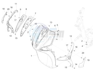 Liberty 125 iGet 4T 3V ie ABS (EMEA) drawing Front shield