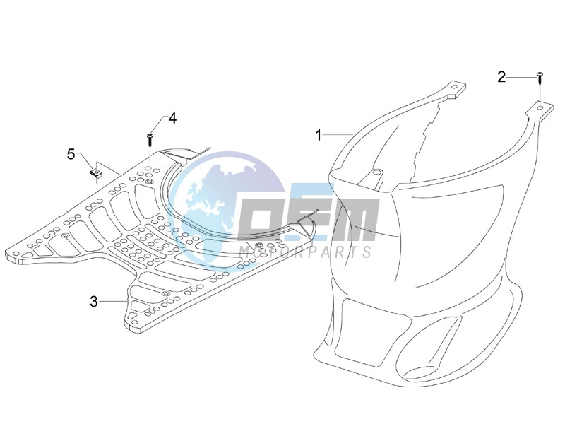 Central cover - Footrests