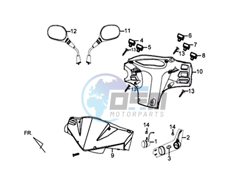 HANDLE PIPE - HANDLE COVER / X'PRO 50 (45 KM/H) (AE05W4-EU) (L4-M1)