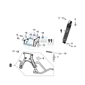 VIVA NCO EU1 drawing REAR SHOCK AND STAND