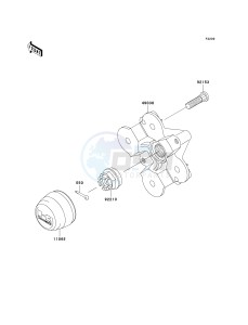 KVF 750 B [BRUTE FORCE 750 4X4 HARDWOODS GREEN] (B1) B1 drawing FRONT HUB