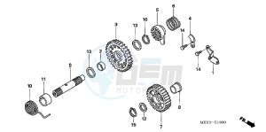 CRF450XC drawing KICK STARTER SPINDLE