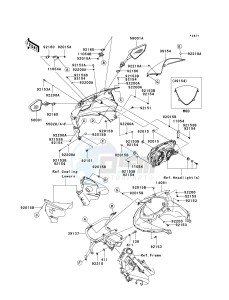 EX250 J [NINJA 250R] (J8F-J9FA) J9FA drawing COWLING