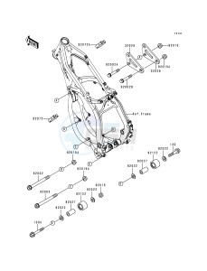 KX 125 K [KX125] (K3) [KX125] drawing FRAME FITTINGS