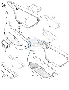 KZ 1000 B [KZ1000 LTD] (B3-B4) [KZ1000 LTD] drawing SIDE COVERS -- 79-80 B3_B4- -