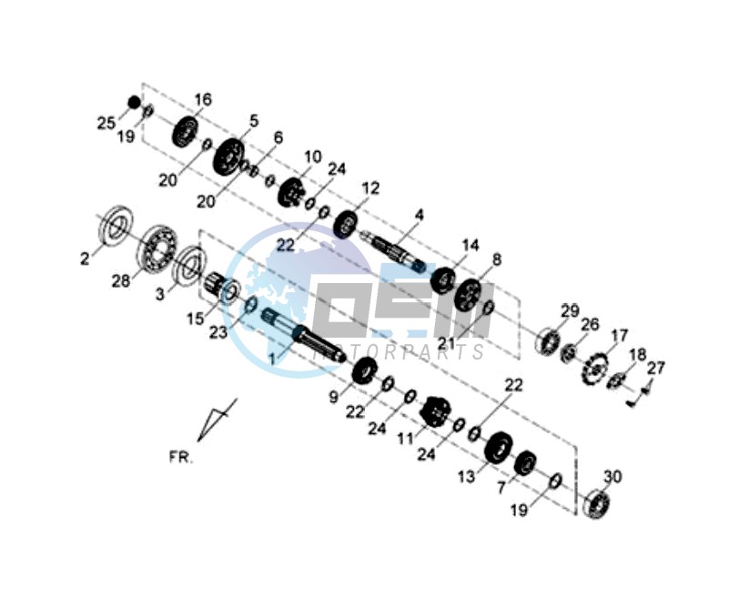 CRANKCASE - DRIVE SHAFT - CRANKCASE