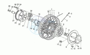 Strada 1000 drawing Rear wheel, spokes