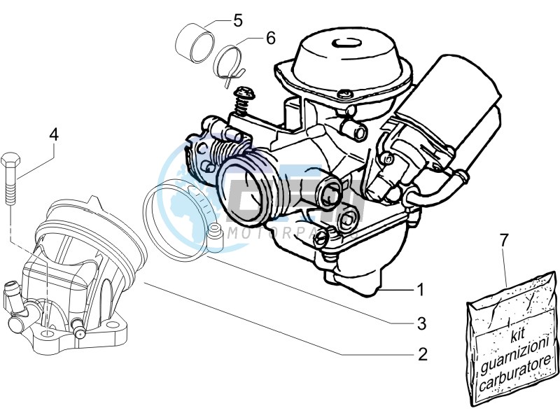 Carburettor assembly - Union pipe