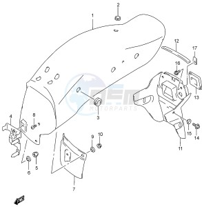 GZ250 (K3) drawing REAR FENDER (MODEL K3)