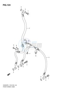 GSX650F (E3-E28) Katana drawing FRONT BRAKE HOSE (GSX650FL1 E33)