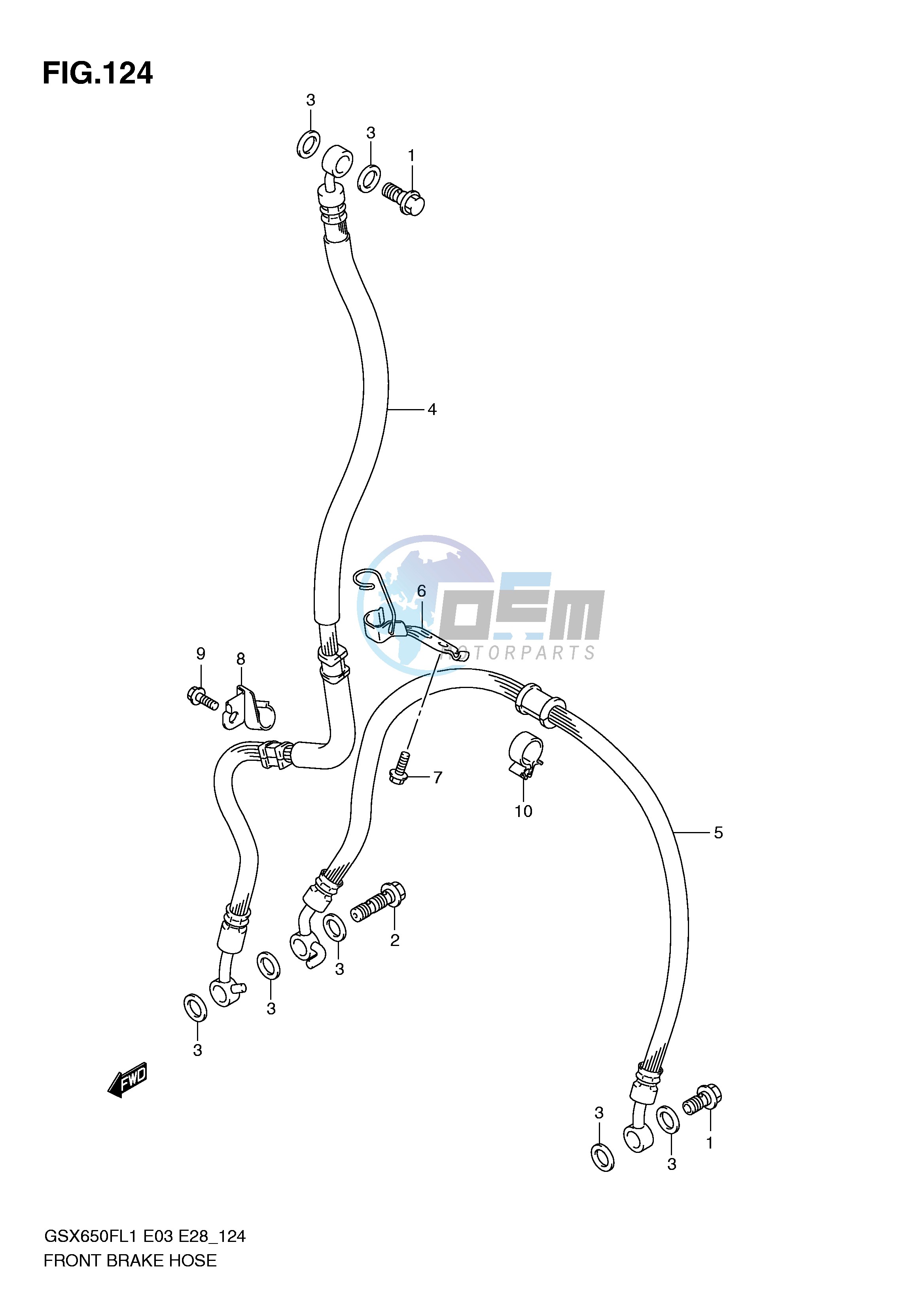 FRONT BRAKE HOSE (GSX650FL1 E33)