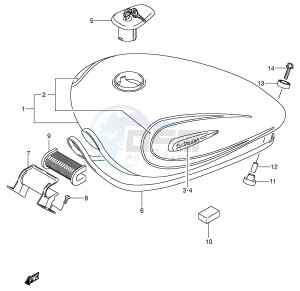 VS800 (E3-E28) INTRUDER drawing FUEL TANK (MODEL K4)