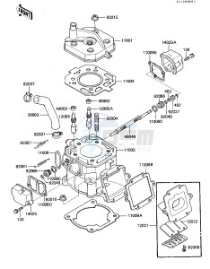 KX 125 D [KX125] (D1) [KX125] drawing CYLINDER HEAD_CYLINDER_REED VALVE