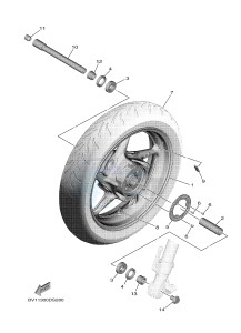 XP530 XP530-A TMAX SX ABS (BX38) drawing FRONT WHEEL