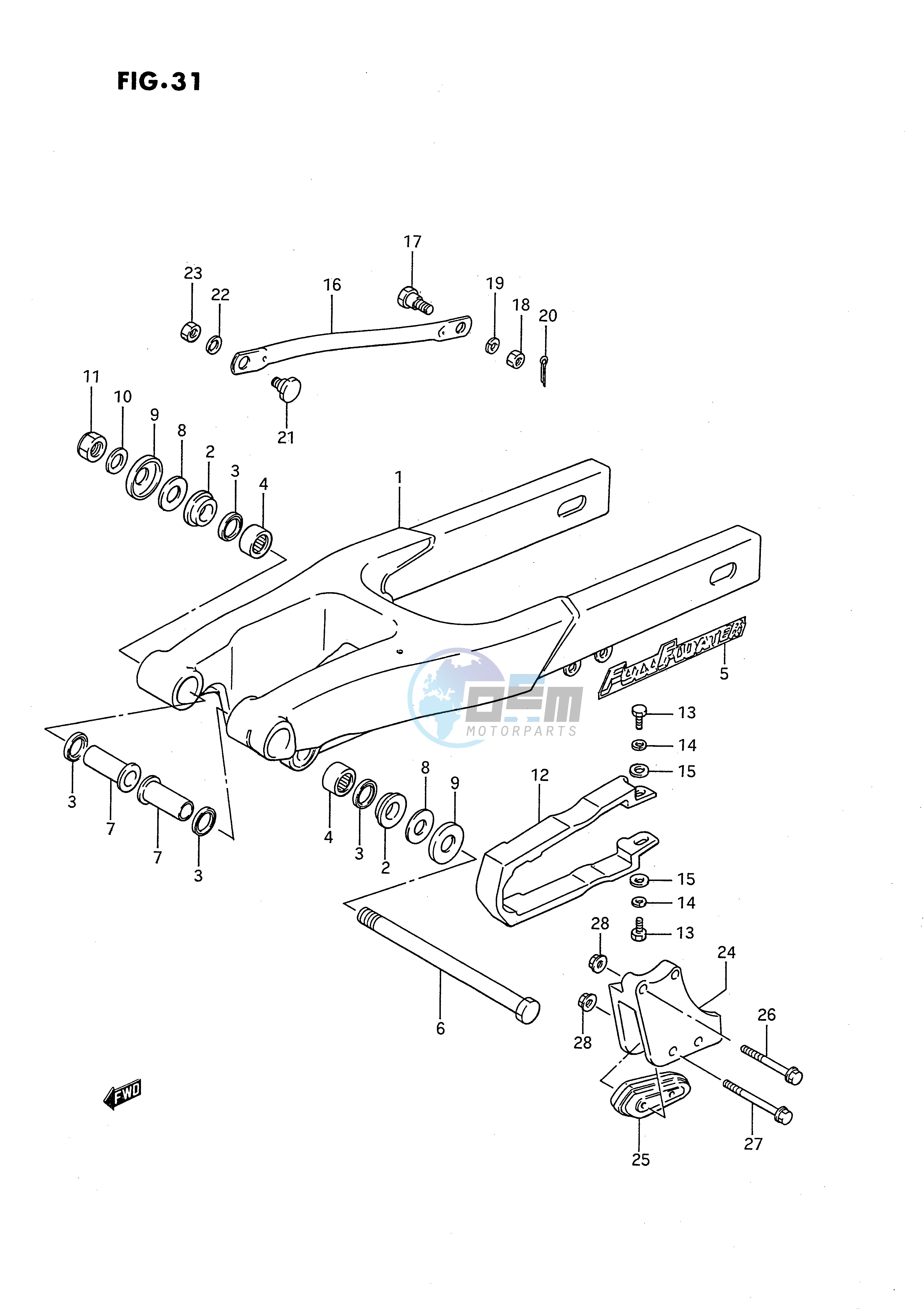 REAR SWINGING ARM (MODEL G H)