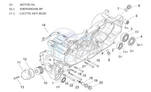 Leonardo 125-150 ST drawing Central semi - crankcase