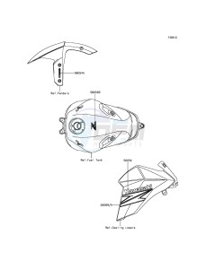 Z800 ABS ZR800DFF UF (UK FA) XX (EU ME A(FRICA) drawing Decals(Black)