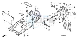 CBF1000S9 UK - (E / ABS MKH) drawing REAR FENDER