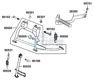 VITALITY 50 drawing Stand and  Kick Starter Arm