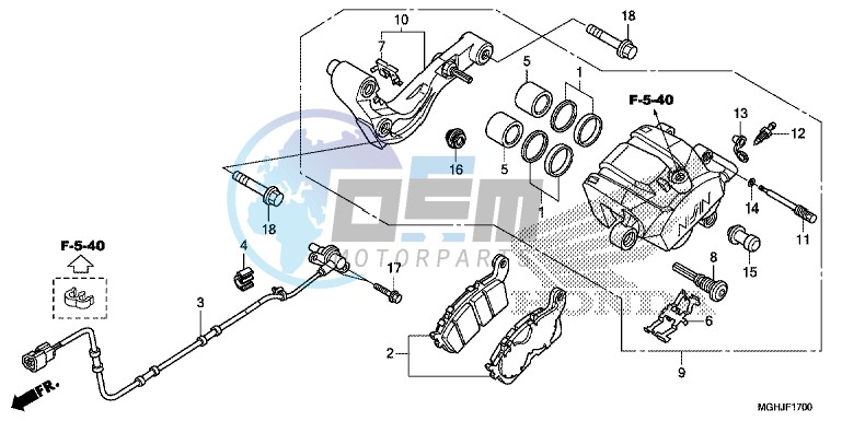 REAR BRAKE CALIPER