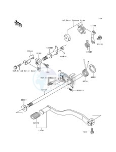 KLF 300 B [BAYOU 300] (B5-B9) [BAYOU 300] drawing GEAR CHANGE MECHANISM