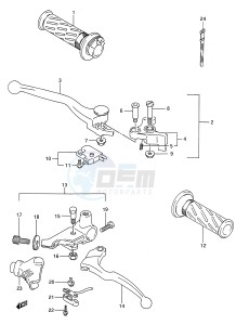 GS500E (E28) drawing HANDLE LEVER (MODEL L M N P R S T)