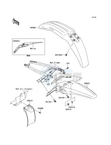 KX450F KX450FDF EU drawing Fenders