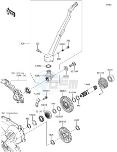 KX450F KX450HHF EU drawing Kickstarter Mechanism