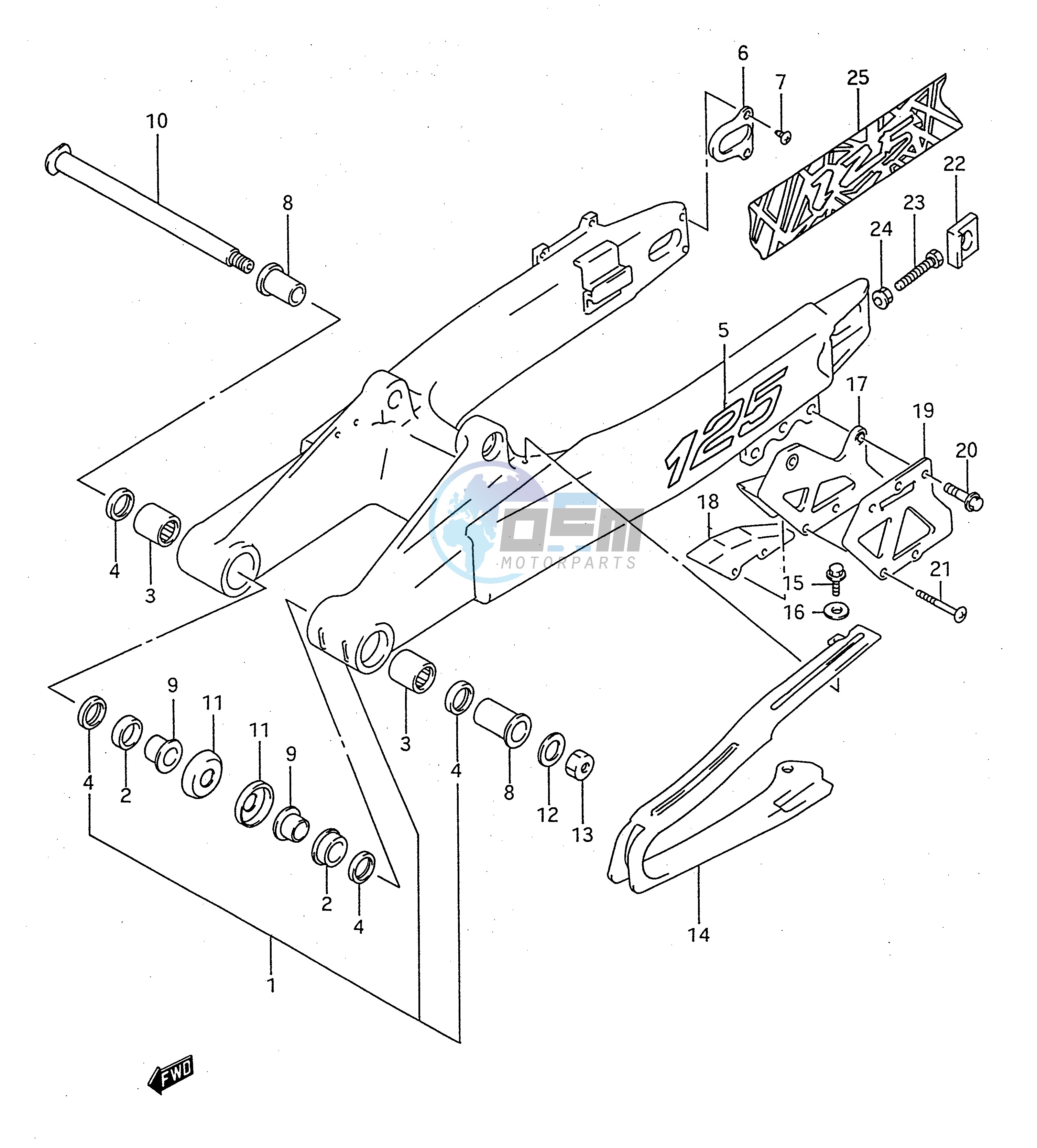 REAR SWINGING ARM (MODEL P R S)